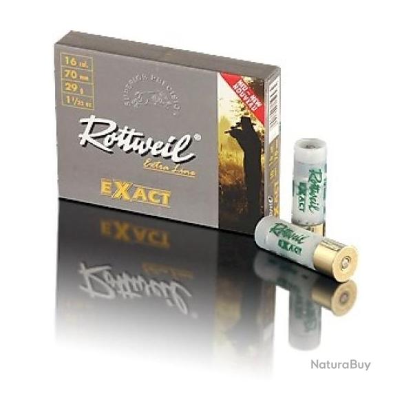 Boite munition cal 16/67 Rottweil Exact extra line balle 1/32 Oz 29G x10