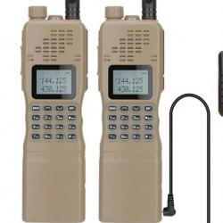 2x TALKIES-WALKIES BAOFENG AR-152 - BI-BANDES VHF/UHF - TAN - LIVRAISON GRATUITE