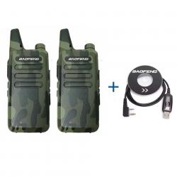 2x TALKIES-WALKIES BAOFENG T20 + CABLE DE PROGRAMMATION - CAMO - LIVRAISON GRATUITE