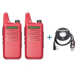 2x TALKIES-WALKIES BAOFENG T20 + CABLE DE PROGRAMMATION - ROUGE - LIVRAISON GRATUITE