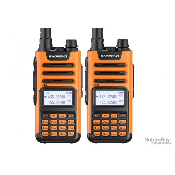 2x TALKIES-WALKIES BAOFENG UV-13 PRO V1 - ORANGE - LIVRAISON GRATUITE