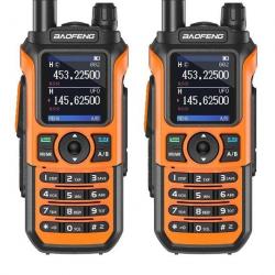 2x TALKIES-WALKIES BAOFENG UV-21 PRO V2 - ORANGE - LIVRAISON GRATUITE