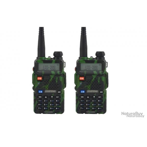 2x TALKIES-WALKIES BAOFENG UV-5R - CAMOUFLAGE - LIVRAISON GRATUITE