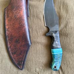 Couteau bowie artisanal chasse/buschcraft forgé