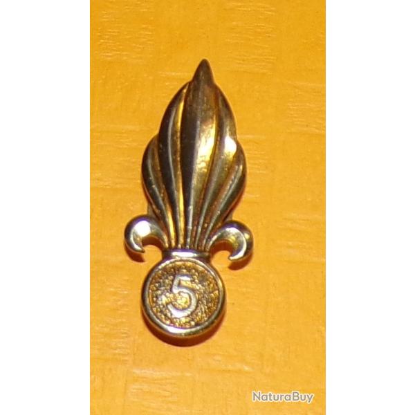 5 Rgiment Etranger d'Infanterie, flamme bret,  vis, dos guilloch , grenade dore au chiffre 5,