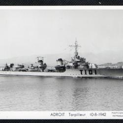 CPA - Marine Militaire - ADROIT TORPILLEUR 10-8-1942 N°1490