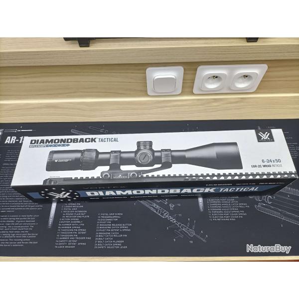 LUNETTE VORTEX OPTICS Diamondback Tactical 6-24x50 EBR-2C FFP (Mrad)+ Montage Hawke rail weaver