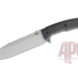 Couteau APOC Demko Bowie Lame Acier D2 Revêtue Titane Manche G10 Noir Etui Kydex DRK40021