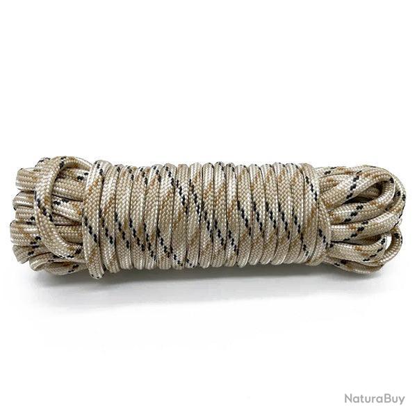 PARACORDE 550 - 7 BRINS - CAMO BEIGE - 20 MTRES - LIVRAISON GRATUITE