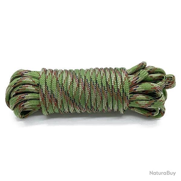 PARACORDE 550 - 7 BRINS - CAMO VERTE - 10 MTRES - LIVRAISON GRATUITE