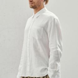 Chemise en pur lin pour homme blanc  S-M (small medium)