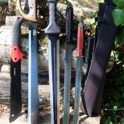 Lot de 5 Big Machettes Lame Acier 3Cr13 Manche ABS Etui LOT POUR REVENDEURS Survie Outlaw Alaska 01