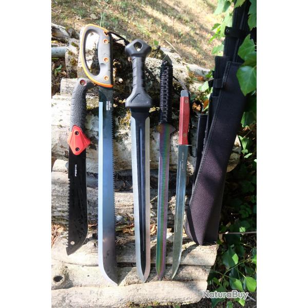 Lot de 5 Big Machettes Lame Acier 3Cr13 Manche ABS Etui LOT POUR REVENDEURS Survie Outlaw Alaska 01