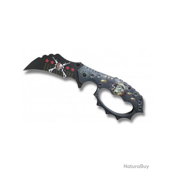 COUTEAU AVEC GARDE TETE DE MORT