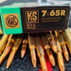 RWS lot de 7x65 R KS 10.5 gr reste 19 balles neuf