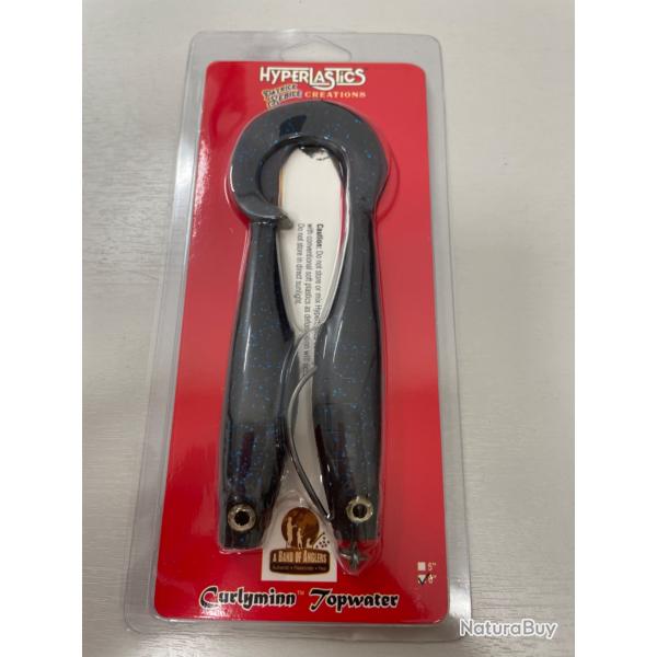!! OPE -70%!! LEURRE HYPERLASTICS CURLYMINN TOPWATER 6'col black and BLUE