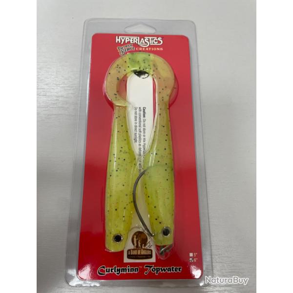 !! OPE -70%!! LEURRE HYPERLASTICS CURLYMINN TOPWATER 6'col DOUBLE PEPPER