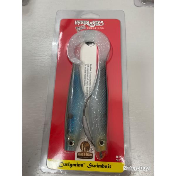 !! OPE -70%!! LEURRE HYPERLASTICS CURLYMINN SWIMBAIT 6'col STG