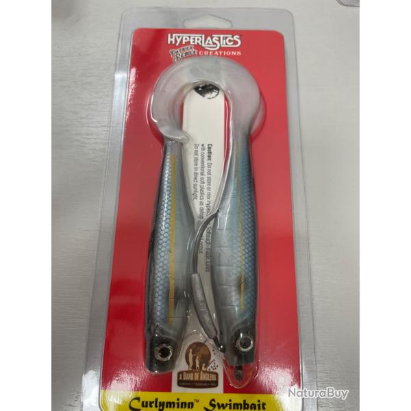 !! OPE -70%!! LEURRE HYPERLASTICS CURLYMINN SWIMBAIT 6'col BLUE BLACK