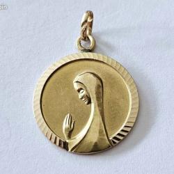 Ancienne médaille or massif 14 carats - Marie - catholique - Chrétien - pendentif