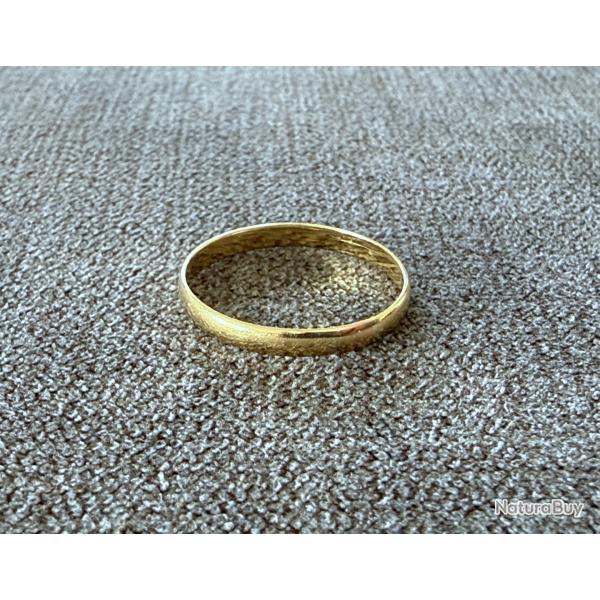 Anneau or jaune 18 carats - taille 56 - bague - alliance