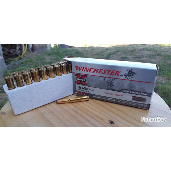 Bote de 20 cartouches 30-30 Winchester power point 150 grains