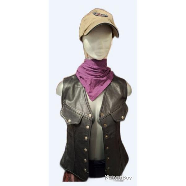 Gilet Cuir Noir  t 36