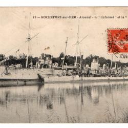 CPA - Marine Militaire -ROCHEFORT - sur- MER -  Arsenal-L"Infernet " et la "Javeline N°3556