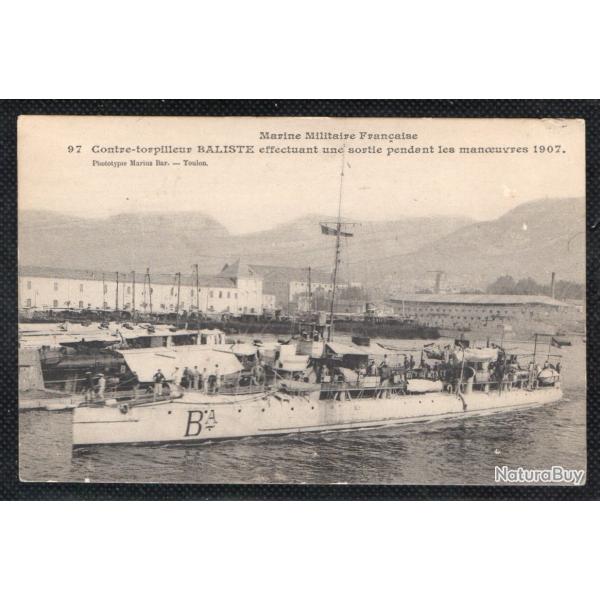CPA - Marine Militaire Franaise -Contre - Torpilleur BALISTE effectuant une sortie pendant . N3587