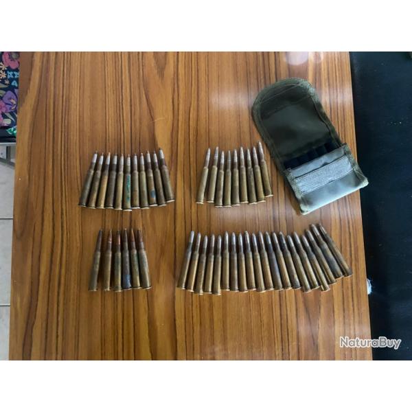 Lot 47 munitions + pochette porte munitions 7x65R
