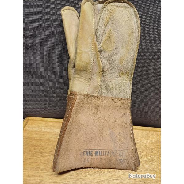 Authentique paire de gants militaires pose de barbels GENIE MILITAIRE - neufs de stock