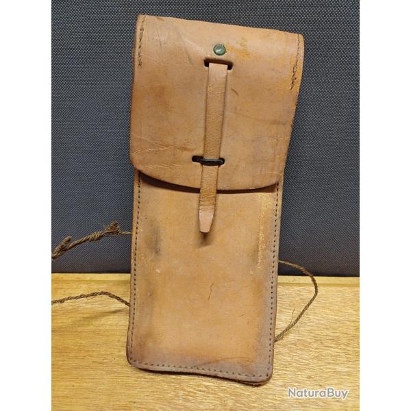 Ancien porte-chargeur militaire franais cuir pour PM MAT 49 - Algrie - NEUF