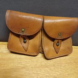 Ancienne cartouchière militaire en cuir pour MAS 36 / MAS 49-56 - NEUVE DE STOCK