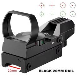 Point rouge rouge et vert 1 sans réserve 4 réticule pour fusil de chasse, rail de 20 mm,ou 11 mm