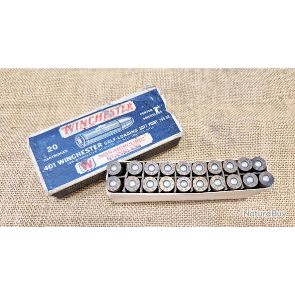 Boite de cartouches de collection calibre 401 SL Winchester