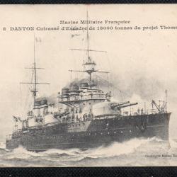 CPA - Marine Militaire Français - DANTON cuirasse d'Escadre de 18000 tonne du projet Thomson N°3601