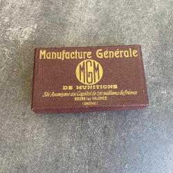 Très belle boite d'échantillons publicitaires de bourres brevetées Manufacture Générale de Munitions