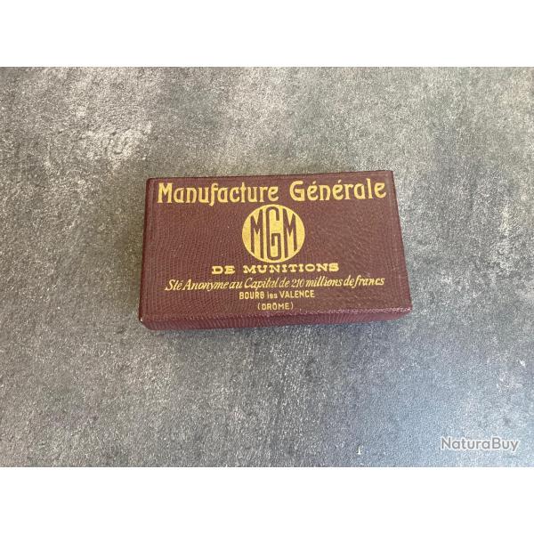 Trs belle boite d'chantillons publicitaires de bourres brevetes Manufacture Gnrale de Munitions