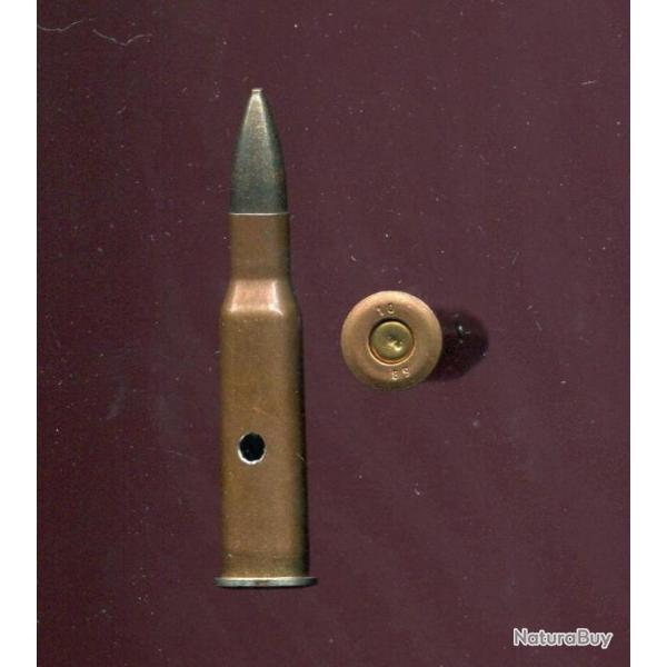 7.62 x 54 R Mosin Roumanie - balle lgre de tir rduit noire - tui acier cuivr - marquage : 10 89