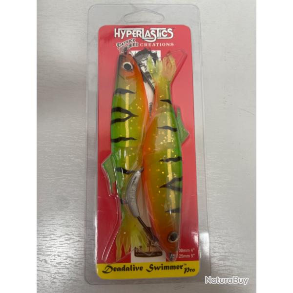 !! OPE -70%!! LEURRE HYPERLASTICS DEADALIVE SWIMMER PRO 5' col fire tiger