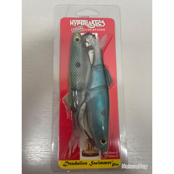 !! OPE -70%!! LEURRE HYPERLASTICS DEADALIVE SWIMMER PRO 5' col de through Green back