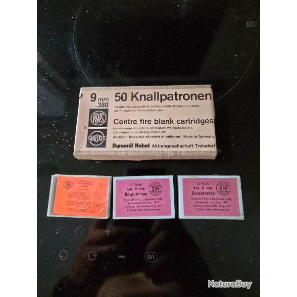 4 boites de balles 9mm  blanc