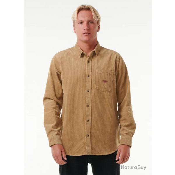 Chemise en Velour Homme Rip Curl "CLASSIC SURF CORD L/S SHIRT" S Beige
