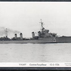 CPA - MARINE Militaire - VALMY Contre - Torpilleur 10-5-1936 N°3620