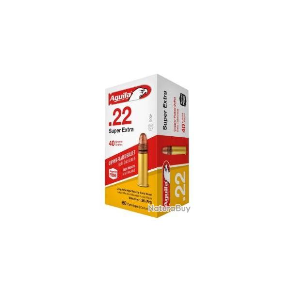 Munitions AGUILA cal.22lr super extra pleine haute vitesse cuivre 40gr par 1000