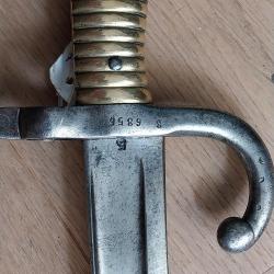Baïonnette pour fusil Chassepot Modèle 1866 Second Empire Guerre 1870