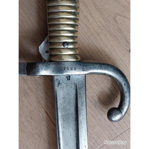 Baonnette pour fusil Chassepot Modle 1866 Second Empire Guerre 1870