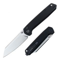 Couteau Defcon Tier 2 Lame Sheepsfoot Acier 14C28N Manche Alu Black Button-Lock TD015BK