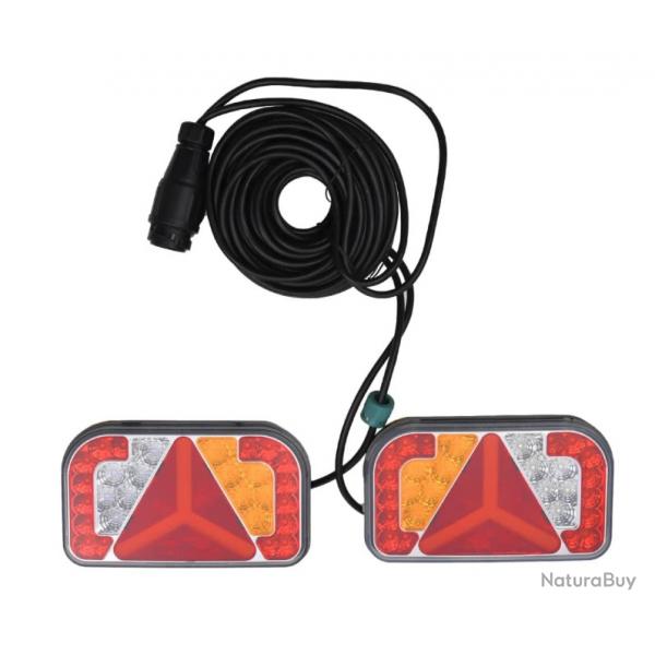 Feux LED rouges pour remorque 2 pcs 12 V - Scurit et entretien de vhicule simplifis