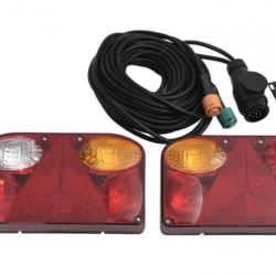 Feux de remorque 12V rouge 2 pcs avec ampoules classiques - Sécurité et visibilité pour véhicule